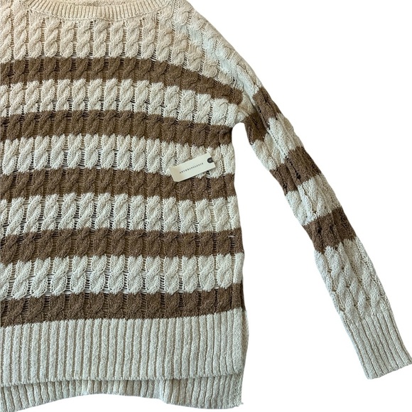 Anthropologie Pilcro Cable-Knit Preppy Striped Sweater - Picture 7 of 14